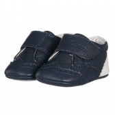 Δερμάτινες μπότες με λευκές λεπτομέρειες, σε σκούρο μπλε Chicco 261197 