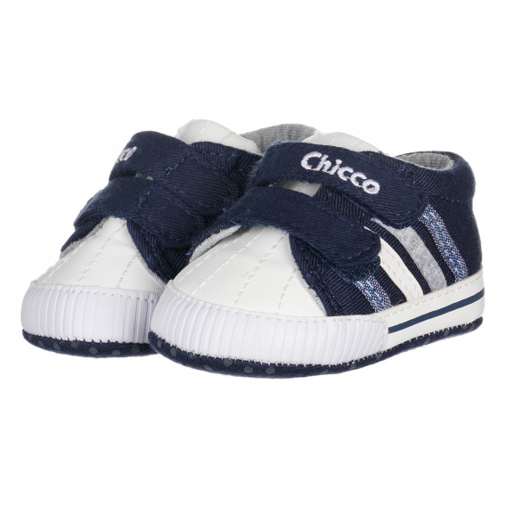 Πάνινα παπούτσια με λευκές πινελιές, σκούρο μπλε Chicco 261200 