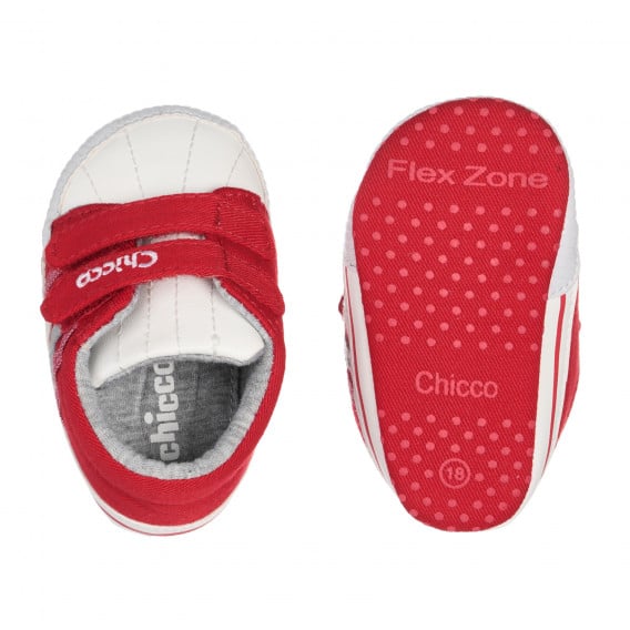 Πάνινα παπούτσια με λευκές πινελιές, κόκκινο Chicco 261204 3