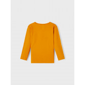 Οργανική βαμβακερή μπλούζα με εκτύπωση skateboarder, πορτοκαλί Name it 262177 2