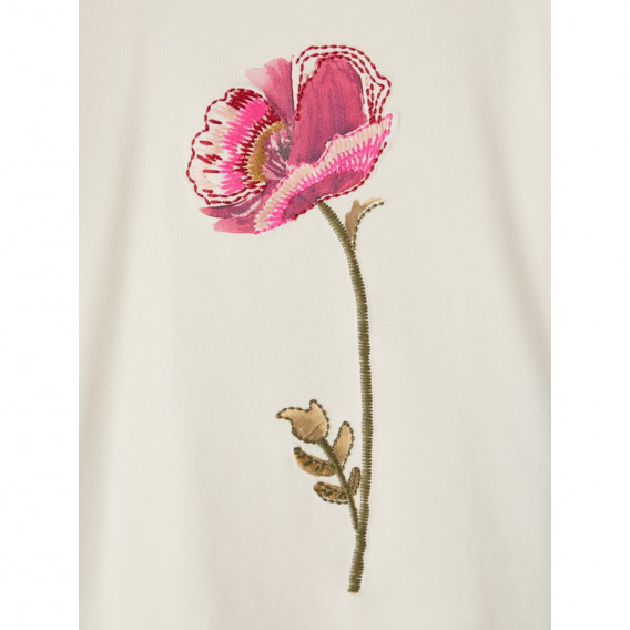 Μπλούζα από οργανικό βαμβάκι με floral print, μπεζ Name it 262191 3