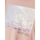 Μπλούζα από οργανικό βαμβάκι με floral και ουρά ουρανού, ροζ Name it 262242 3