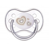 Πιπίλα για νεογέννητο μωρό, 6-18 μήνες, 1 τεμ. με καρδιές Canpol 262828 