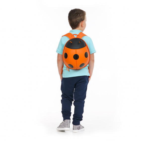 Παιδικό σακίδιο σε πορτοκαλί χρώμα, με σχήμα πασχαλίτσας  Supercute 262863 2