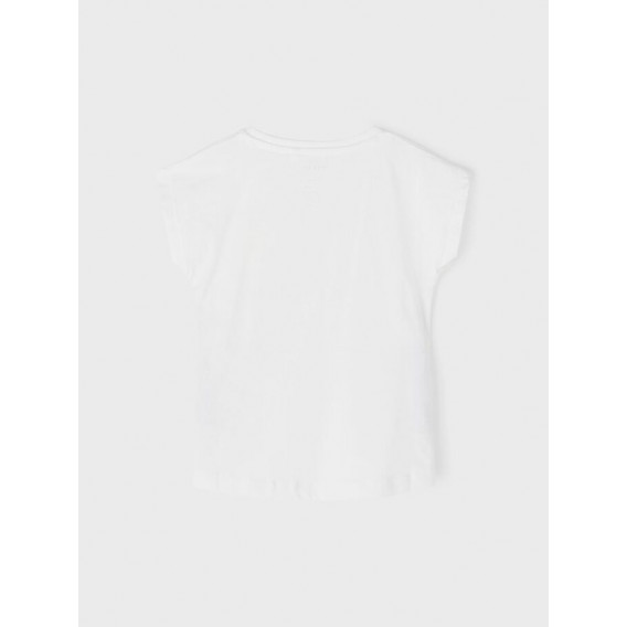 Μπλουζάκι από οργανικό βαμβάκι με πορτοκαλί χρώμα, λευκό Name it 263081 2