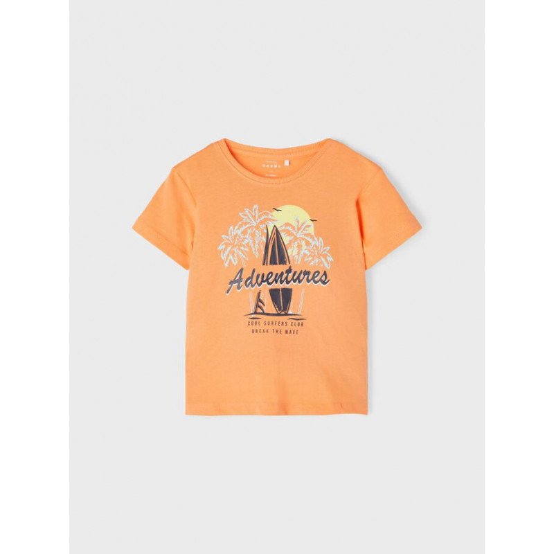 Μπλουζάκι από οργανικό βαμβάκι με σερφ και φοίνικα, πορτοκαλί  263107