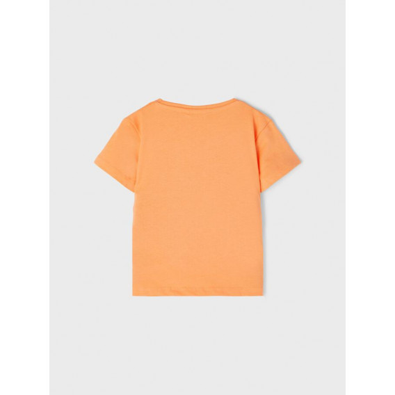 Μπλουζάκι από οργανικό βαμβάκι με σερφ και φοίνικα, πορτοκαλί Name it 263108 2