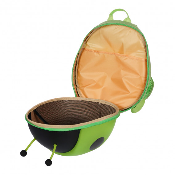 Παιδικό σακίδιο σε πράσινο χρώμα, με σχήμα πασχαλίτσας Supercute 263713 3