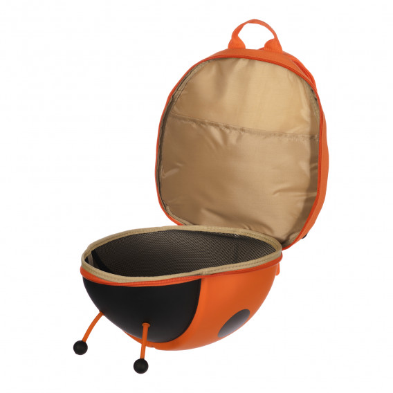 Παιδικό σακίδιο σε πορτοκαλί χρώμα, με σχήμα πασχαλίτσας  Supercute 263846 3