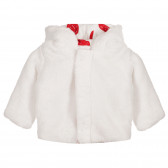 Χνουδωτό μπουφάν με κουκούλα για μωρό, λευκό Chicco 264148 