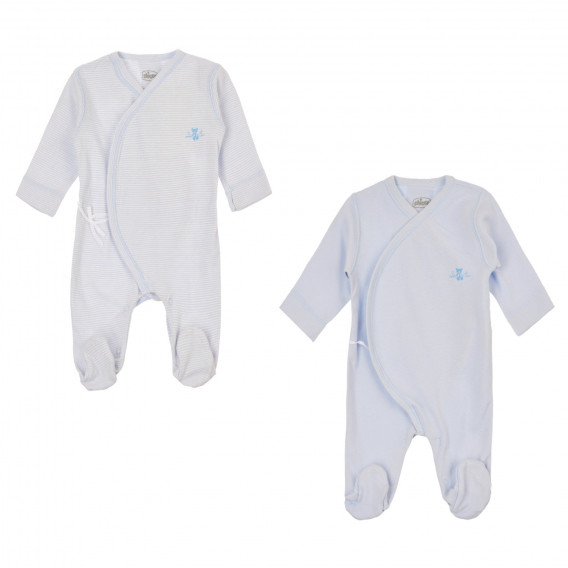 Βαμβακερό σετ δύο φόρμες για μωρό, μπλε Chicco 264254 