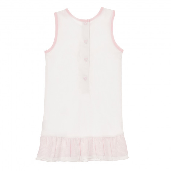 Αμάνικο βαμβακερό φόρεμα με baby bear, λευκό Chicco 264258 4