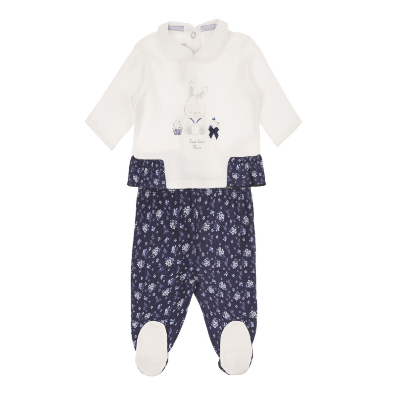 Βαμβακερό σετ μπλούζα και μποτάκια με floral print για μωρό  264370