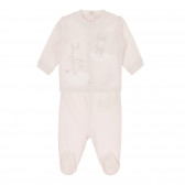 Βαμβακερό σετ δύο τεμαχίων με κουνελάκια μωρού, ροζ Chicco 264397 