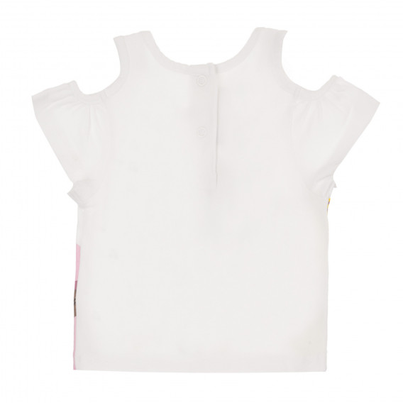 Βαμβακερό σετ μπλουζάκι και βρεφικό σορτσάκι, σε λευκό και ροζ χρώμα Chicco 264427 5