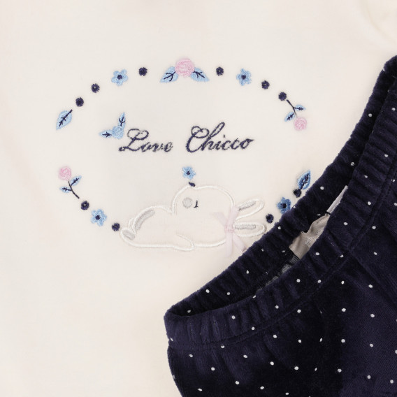 Σετ μπλούζα και μποτάκια για μωρό σε λευκό και μπλε χρώμα Chicco 264460 3