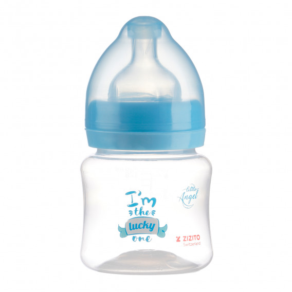 Μπουκάλι τροφοδοσίας από πολυπροπυλένιο με φαρδύ λαιμό Little Angel με πιπίλα 1 σταγόνα, 0+ μήνες, 125 ml, μπλε ZIZITO 265199 