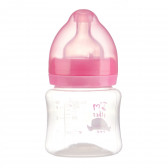 Μπουκάλι τροφοδοσίας από πολυπροπυλένιο με φαρδύ λαιμό Little Angel με πιπίλα 1 σταγόνα, 0+ μήνες, 125 ml, ροζ ZIZITO 265204 2