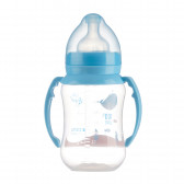 Μπουκάλι τροφοδοσίας πολυπροπυλενίου με λαβές Little Angel με πιπίλα 3 σταγόνες, 6+ μήνες, 250 ml, μπλε ZIZITO 265217 3