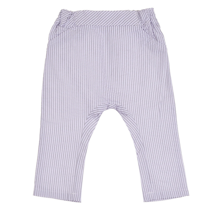 Βαμβακερό παντελόνι σε γκρι και άσπρες ρίγες για το μωρό  265311