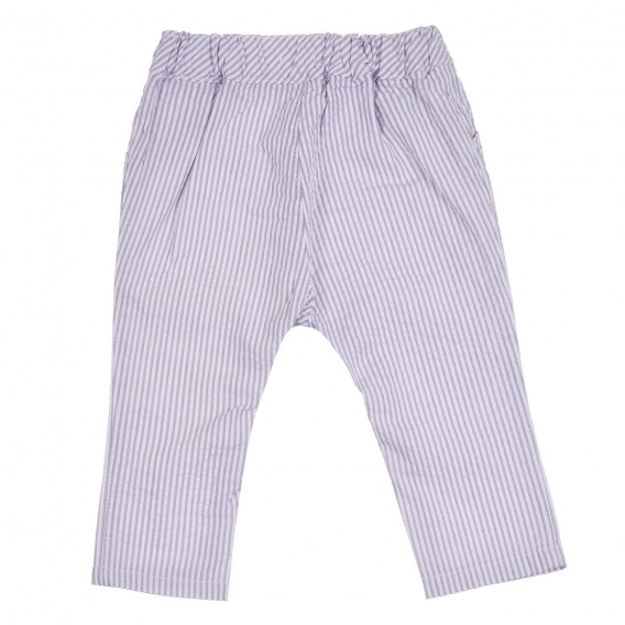 Βαμβακερό παντελόνι σε γκρι και άσπρες ρίγες για το μωρό Benetton 265313 3