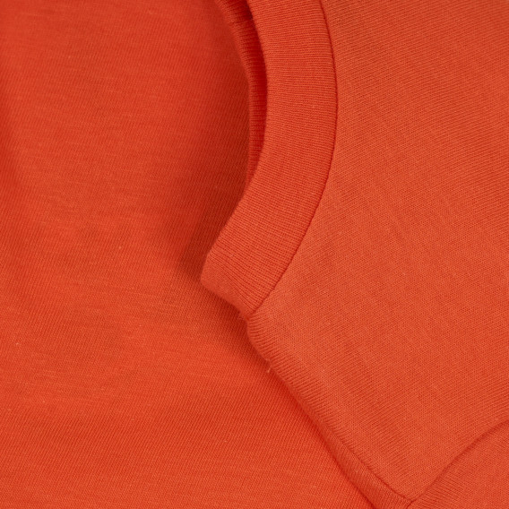 Βαμβακερό μπλουζάκι με μωβ σκέητμπορντ, πορτοκαλί Benetton 265404 3