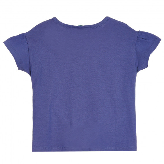 Βαμβακερό μπλουζάκι με κορδέλα και τύπωμα μωρού, μπλε ναυτικό Benetton 265409 4