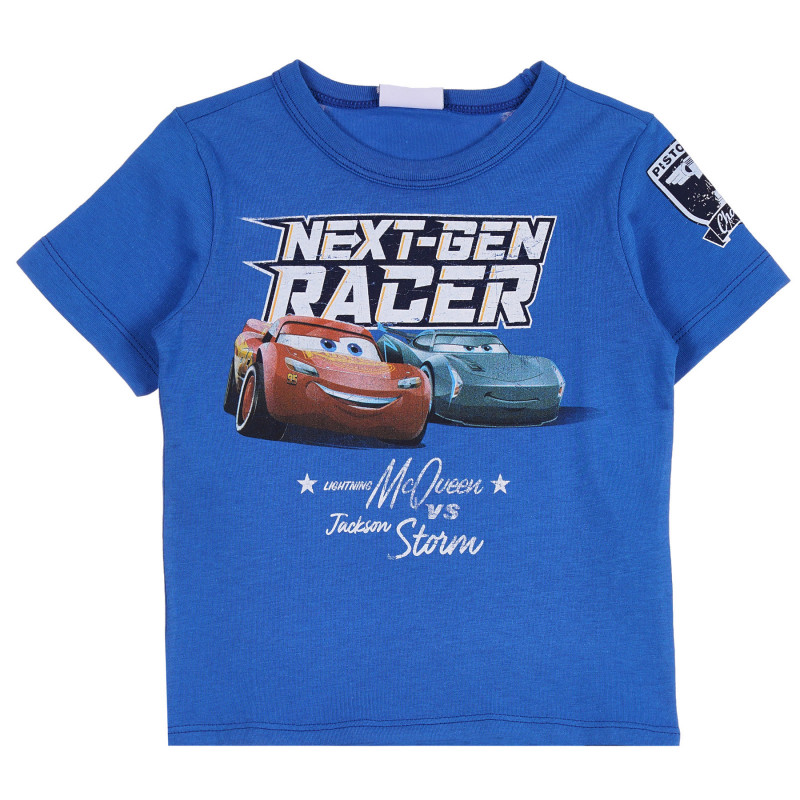 Βαμβακερό μπλουζάκι με τύπωμα Baby Car, μπλε  265417