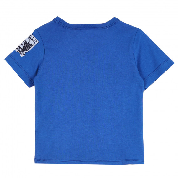 Βαμβακερό μπλουζάκι με τύπωμα Baby Car, μπλε Benetton 265420 4