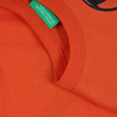 Βαμβακερό μπλουζάκι με τύπωμα Star Wars, πορτοκαλί Benetton 265443 3