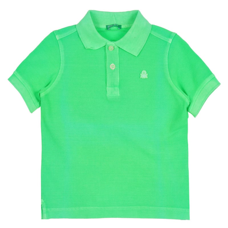 Βαμβακερή μπλούζα με κοντά μανίκια και κολάρο μωρού, πράσινο  265471