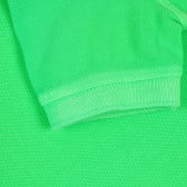 Βαμβακερή μπλούζα με κοντά μανίκια και κολάρο μωρού, πράσινο Benetton 265473 3