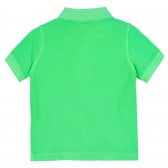 Βαμβακερή μπλούζα με κοντά μανίκια και κολάρο μωρού, πράσινο Benetton 265474 4