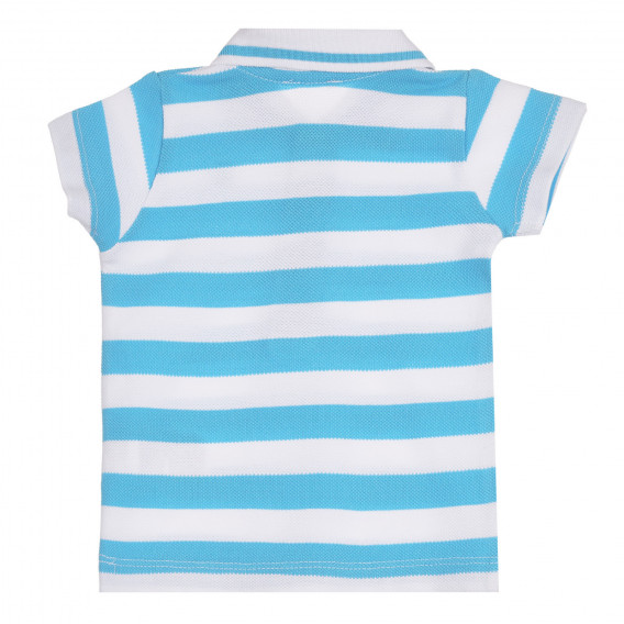 Βαμβακερή μπλούζα με γιακά σε γαλάζιες και άσπρες ρίγες για το μωρό Benetton 265503 4