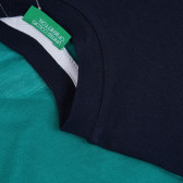 Μπλουζάκι με την επιγραφή Break και σκούρο μπλε προφορά, πράσινο Benetton 265514 3