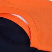Μπλουζάκι με την λεζάντα Break και πορτοκαλί λεπτομέρεια, σκούρο μπλε Benetton 265518 3