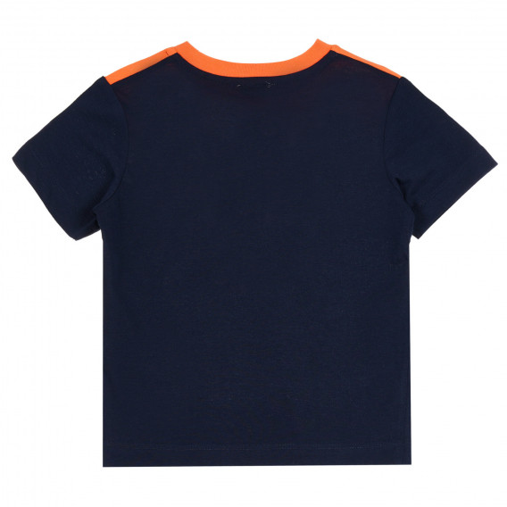 Μπλουζάκι με την λεζάντα Break και πορτοκαλί λεπτομέρεια, σκούρο μπλε Benetton 265519 4