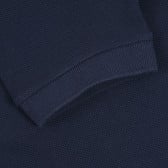 Βαμβακερή μπλούζα με κοντά μανίκια και γιακά, μπλε ναυτικό Benetton 265526 3
