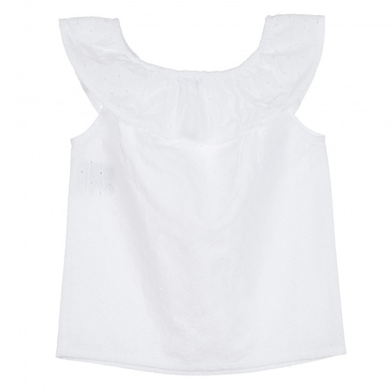 Βαμβακερή μπλούζα, λευκό Benetton 265549 4