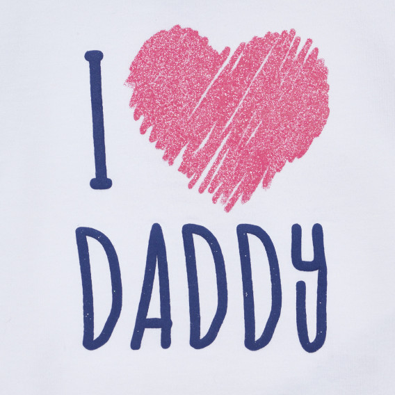 Βαμβακερό μπλουζάκι I LOVE DADDY για μωρό, λευκό Chicco 266352 2