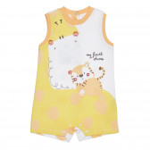 Βαμβακερή κοντή φόρμα με καμηλοπάρδαλη και τίγρη για μωρό σε λευκό και κίτρινο χρώμα Chicco 266355 