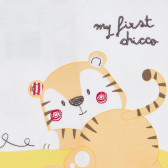 Βαμβακερή κοντή φόρμα με καμηλοπάρδαλη και τίγρη για μωρό σε λευκό και κίτρινο χρώμα Chicco 266356 2