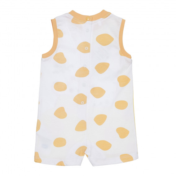 Βαμβακερή κοντή φόρμα με καμηλοπάρδαλη και τίγρη για μωρό σε λευκό και κίτρινο χρώμα Chicco 266358 4