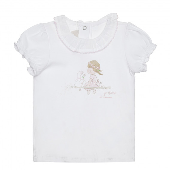 Βαμβακερό μπλουζάκι για μωρό, λευκό Chicco 266367 