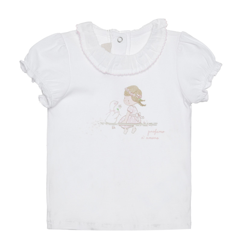 Βαμβακερό μπλουζάκι για μωρό, λευκό  266367