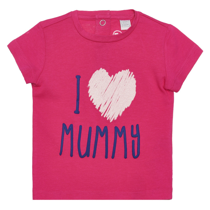 Βαμβακερό μπλουζάκι I LOVE MUMMY για μωρό, ροζ  266391