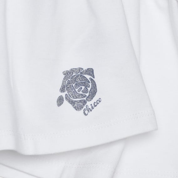 Βαμβακερό μπλουζάκι για μωρό, λευκό Chicco 266396 2