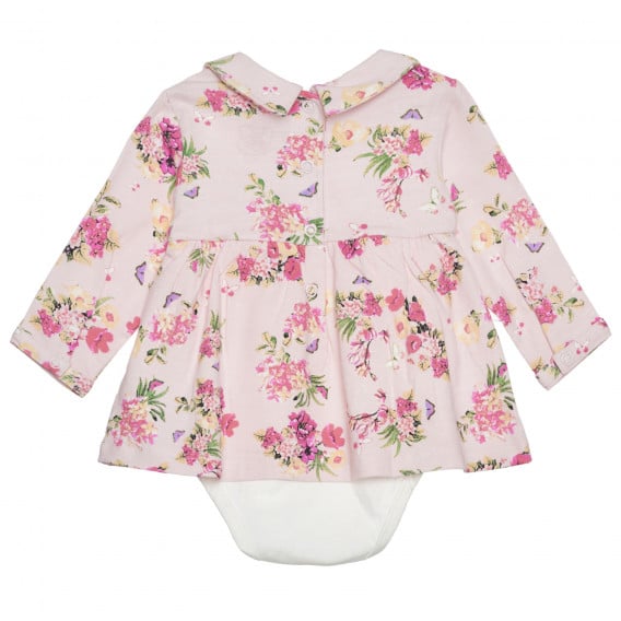 Βαμβακερό κορμάκι με λουλουδάτα μοτίβα για μωρό, ροζ Chicco 266413 4