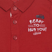 Βαμβακερή μπλούζα με γιακά μωρού, κόκκινη Chicco 266419 2