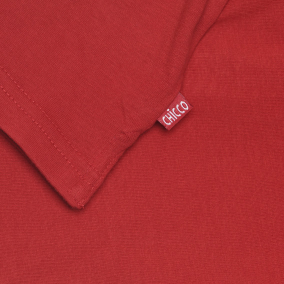 Βαμβακερή μπλούζα με γιακά μωρού, κόκκινη Chicco 266420 3